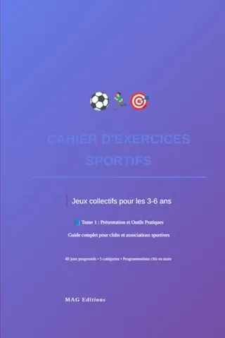 Couverture du cahier d'exercices sportifs 40 jeux pour les 3-6 ans
