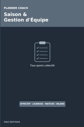 Couverture du Planner Coach Saison et Gestion d'Équipe